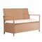 Beige Rattan Outdoor Storage Bench with Steel Frame and Cushion